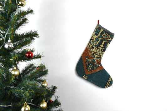 Kilim Christmas Stocking Vintage Rug Stocking Ethnic Decorative Xmas Socks S595