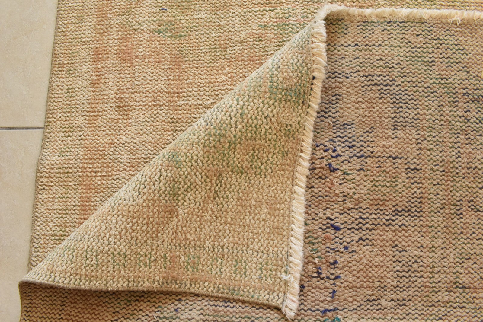 Vintage Oushak Runner 3 x 10.4 ft Handmade Wool Turkish Long Floor Rug C19