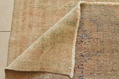 Vintage Oushak Runner 3 x 10.4 ft Handmade Wool Turkish Long Floor Rug C19