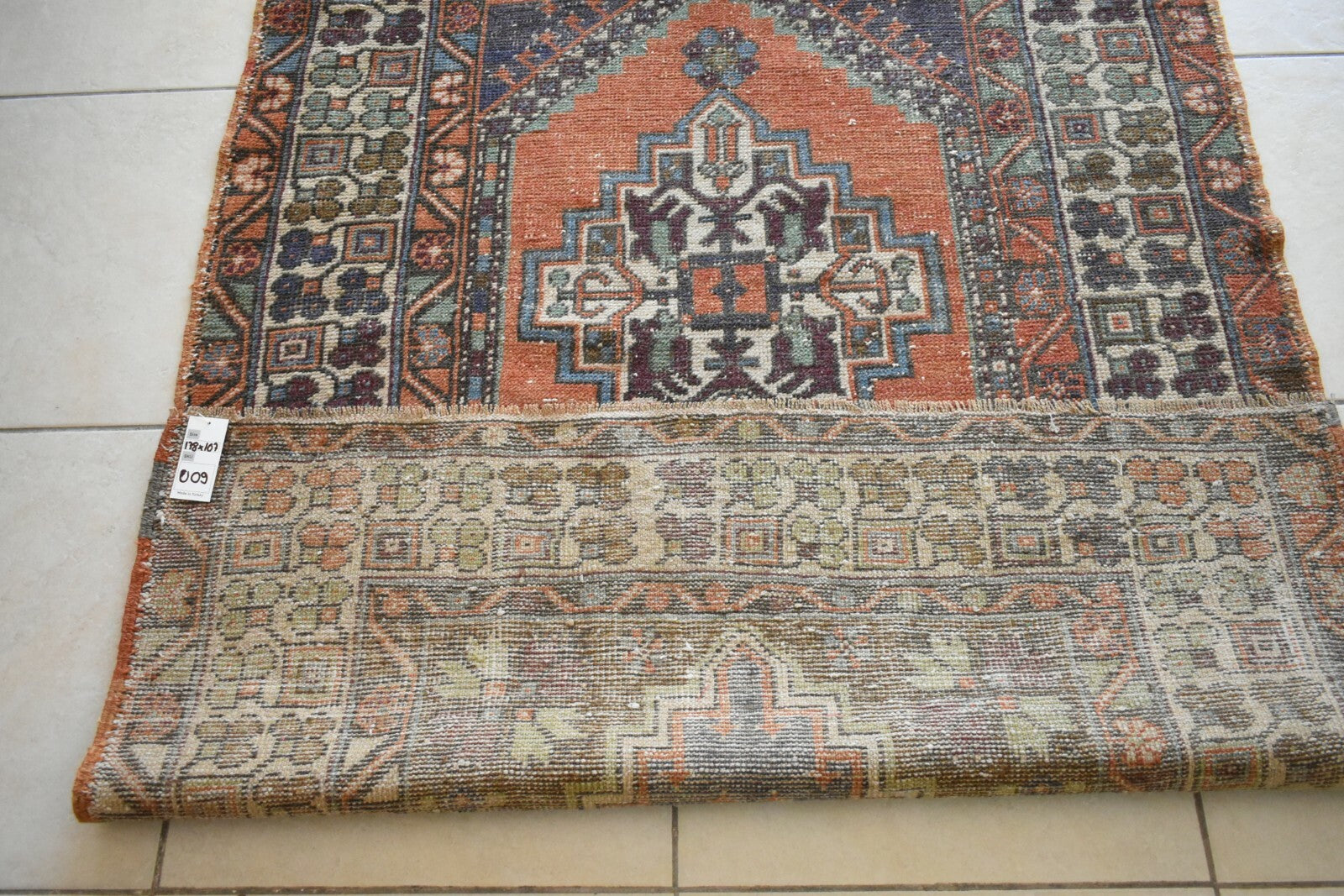 Faded Oushak Rug 5.8x3.5 ft Anatolian Rug Turkish Carpet Boho Floor Rug U09