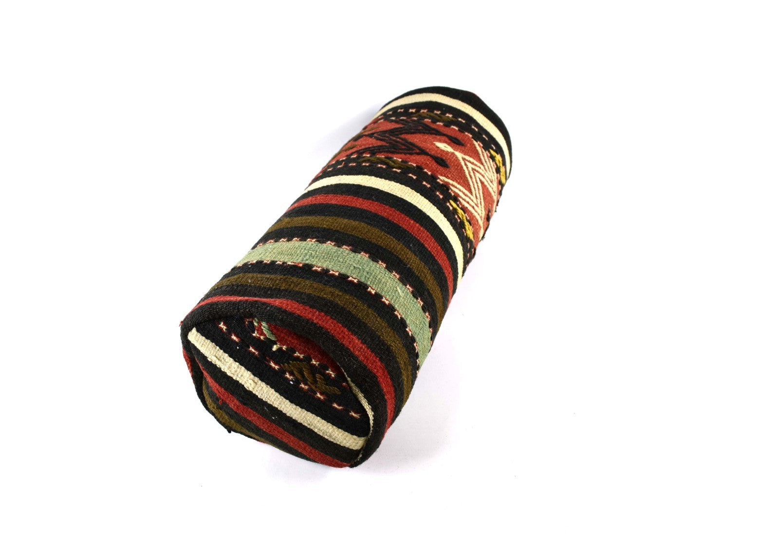 Kilim Bolster Pillow Cover 8x20 in Tribal Vintage Turkish Carpet Bolster Cushion