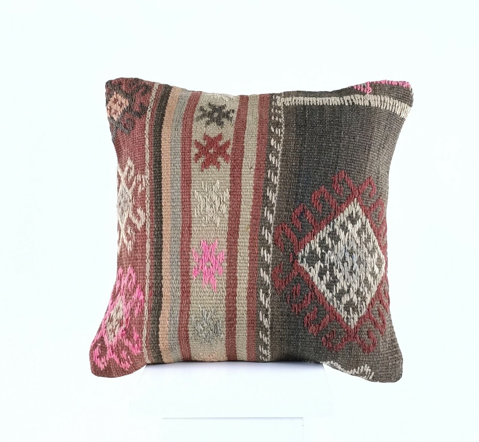 Oushak Kilim Pillow Cover 16x16 Handmade Rug Traditional Sofa Couch Cushion A587