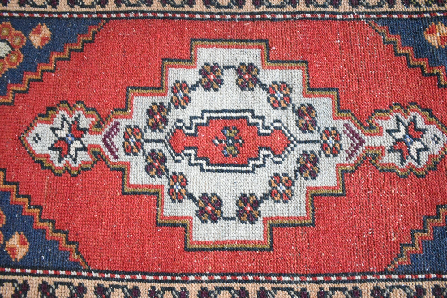 Anatolian Runner 3.2x1.7 ft Vintage Turkish Runner Oushak Runner Rug Y19