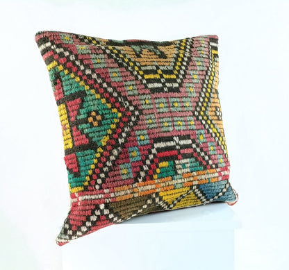20x20 Kilim Pillow Cover Handmade Vintage Oushak Kilim Cushion Cover 2364