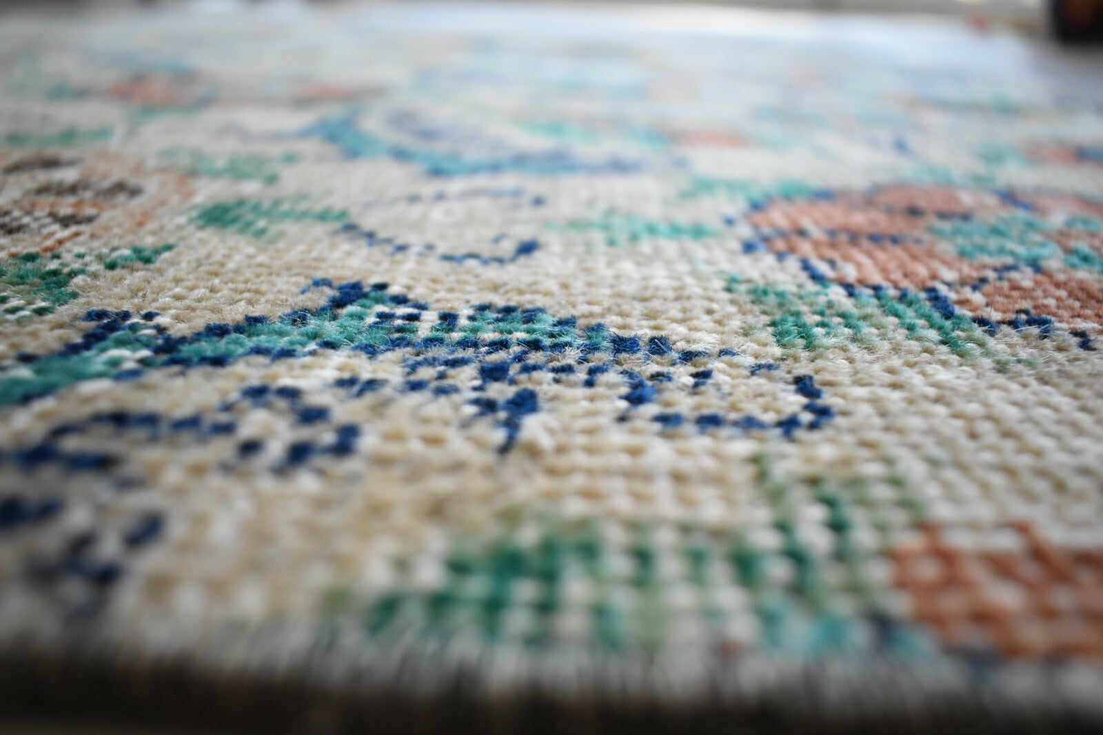 Vintage Runner 4.3x2.8 ft Small Turkish Runner Anatolian Floor Runner Rug R17