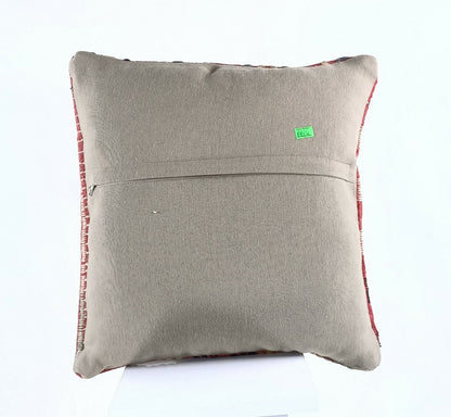 Turkish Handmade Kilim Pillow Cover 16x16 Home Decorative Wool Throw Lumbar A614