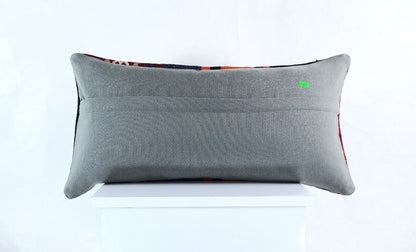 Handmade Turkish Kilim Pillow Cover 12x24 Ethnic Boho Sofa Lumbar Cushion E1005