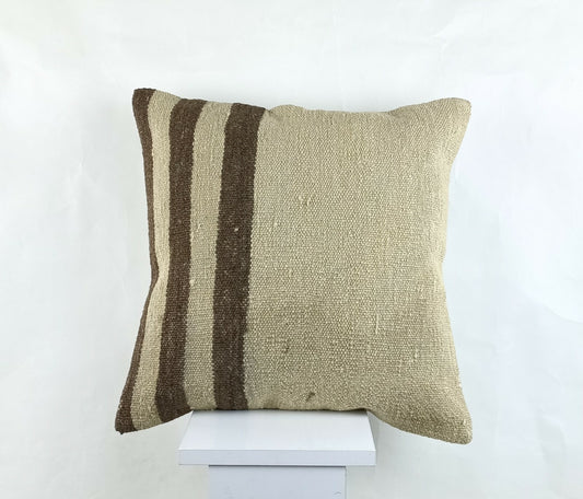 Throw Pillow Cover 18x18 Handmade Turkish Traditional Oushak Kilim Cushion A1451