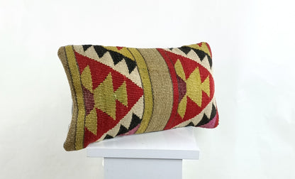 Turkish Cushion Cover 8"x16" Handmade Vintage Boho Ethnic Throw Pillow Case 2607