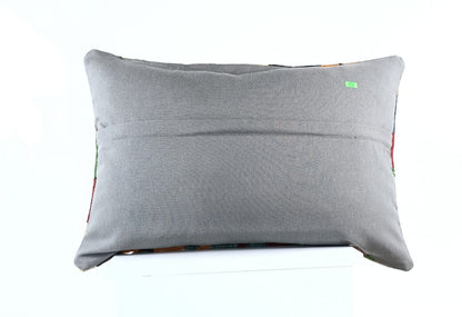Kilim Pillow Cover 16x24 Tribal Vintage Turkish Carpet Lumbar Pillow Cover 1958