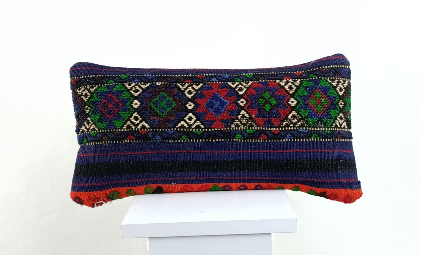 Turkish Cushion Cover 8"x16" Handmade Vintage Boho Ethnic Throw Pillow Case 2625