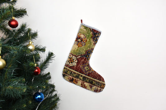 Kilim Christmas Stocking Vintage Rug Stocking Ethnic Decorative Xmas Socks S937