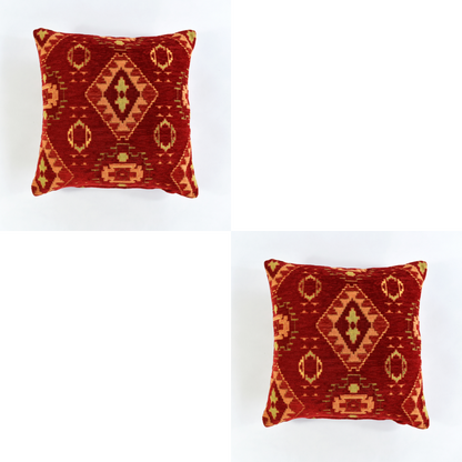2 pcs/set Kilim Design Red Pillow Cover Throw Cushion Sofa Couch Tribal Lumbar