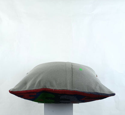 Throw Pillow Cover 18x18 Handmade Turkish Traditional Oushak Kilim Cushion A1435