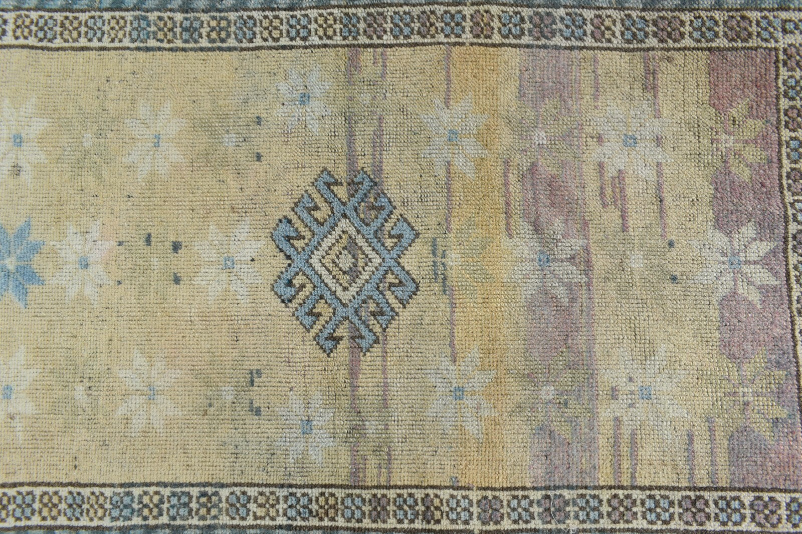 2.6x1.6 ft Anatolian Runner Small Vintage Rug Oushak Runner Mini Turkish Rug Y86