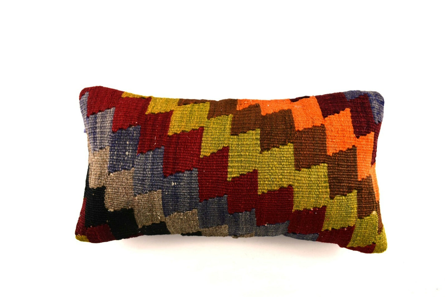 8x16 Kilim Pillow Cover Vintage Tribal Oushak Kilim Ethnic Lumbar Cover A2976
