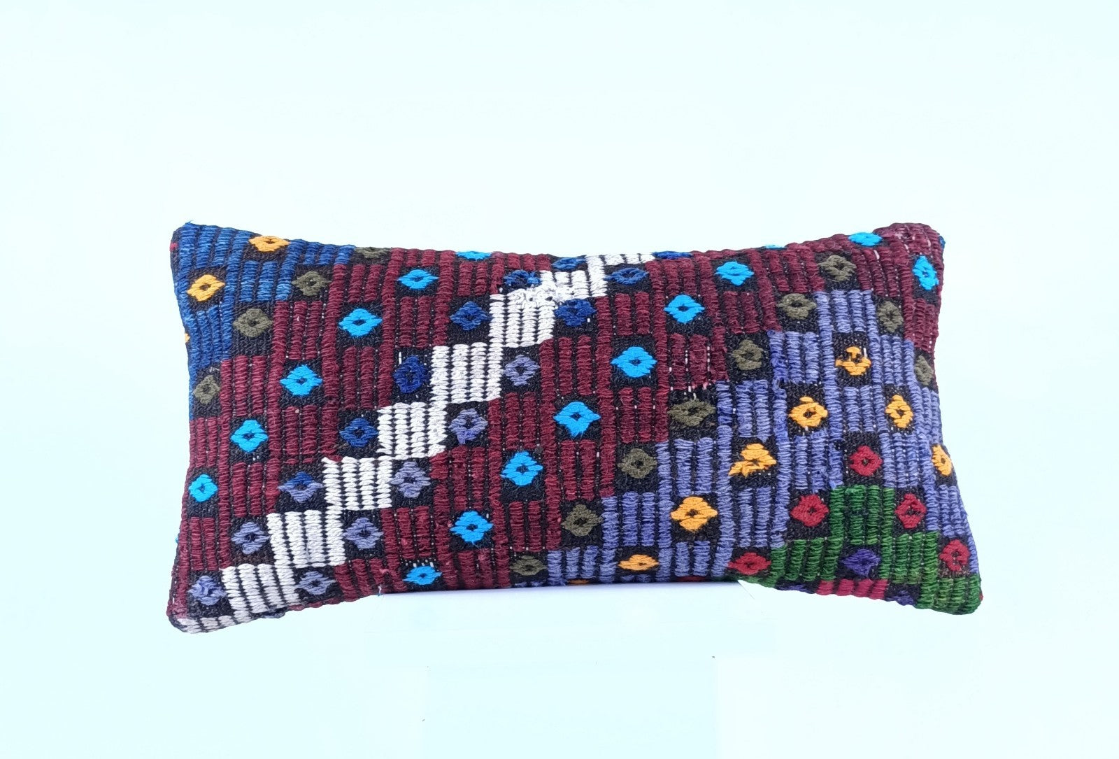 10x20 Kilim Lumbar Pillow Cover Vintage Ethnic Oushak Kilim Pillow Cover 1891