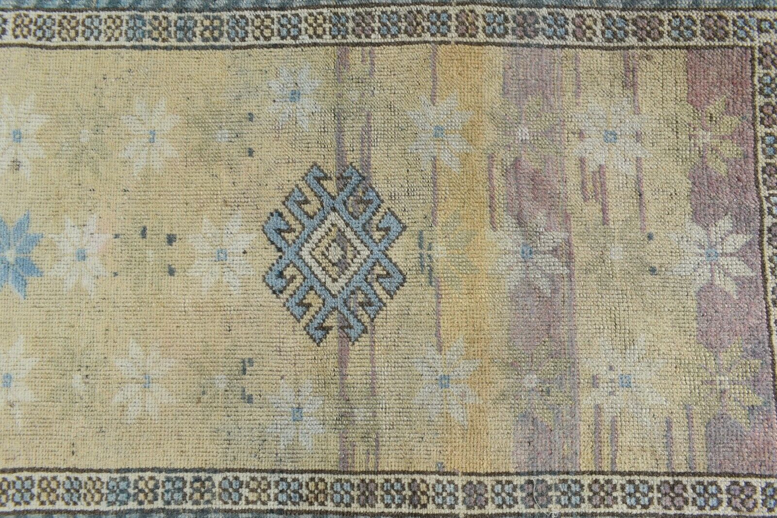 2.6x1.6 ft Anatolian Runner Small Vintage Rug Oushak Runner Mini Turkish Rug Y86