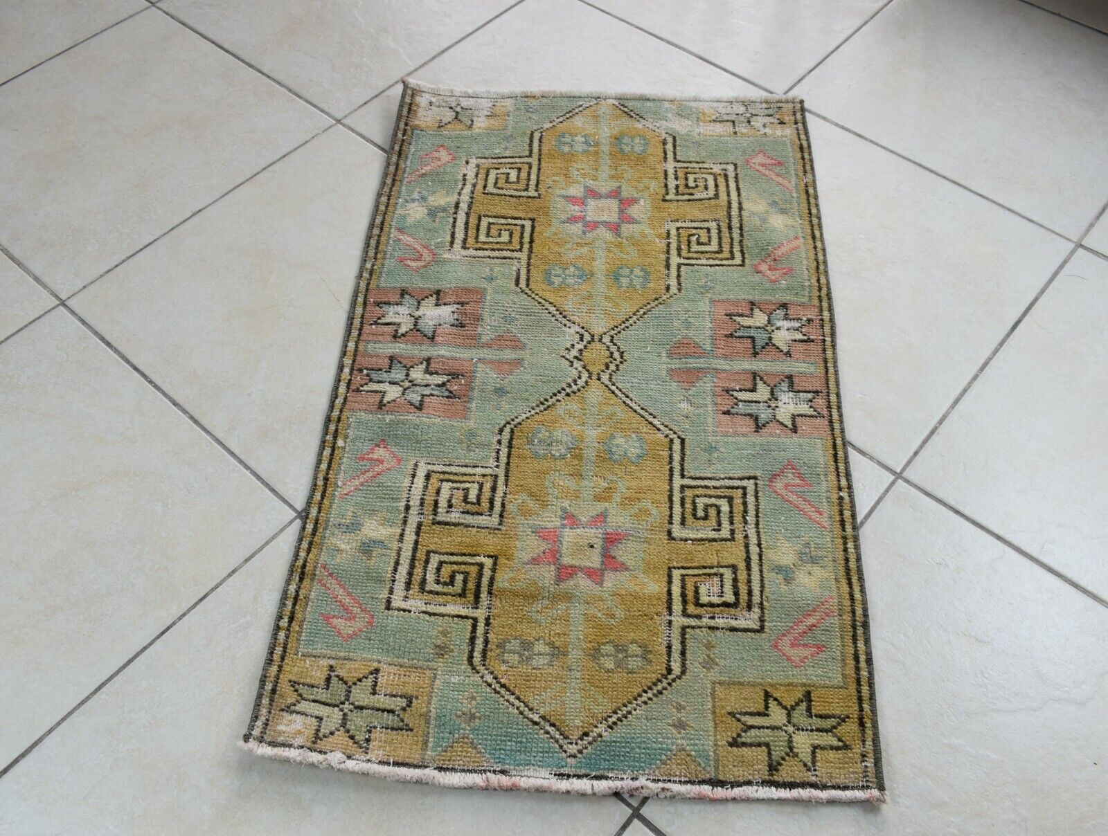 Turkish Runner 2.8x1.7 ft Mini Anatolian Rug Vintage Runner Turkish Runner Y108