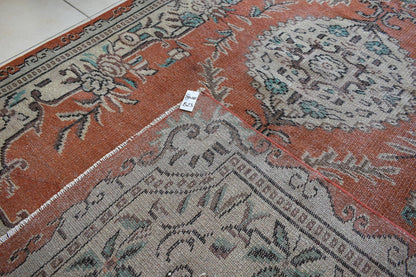 Large Turkish Rug 9.2x5.2 ft Vintage Rug Faded Oushak Rug Living Room Carpet B23