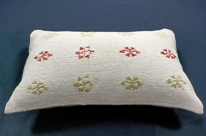 Kilim Pillow Cover 12x20 Turkish Handmade Sofa Couch Floor Lumbar Cushion E38