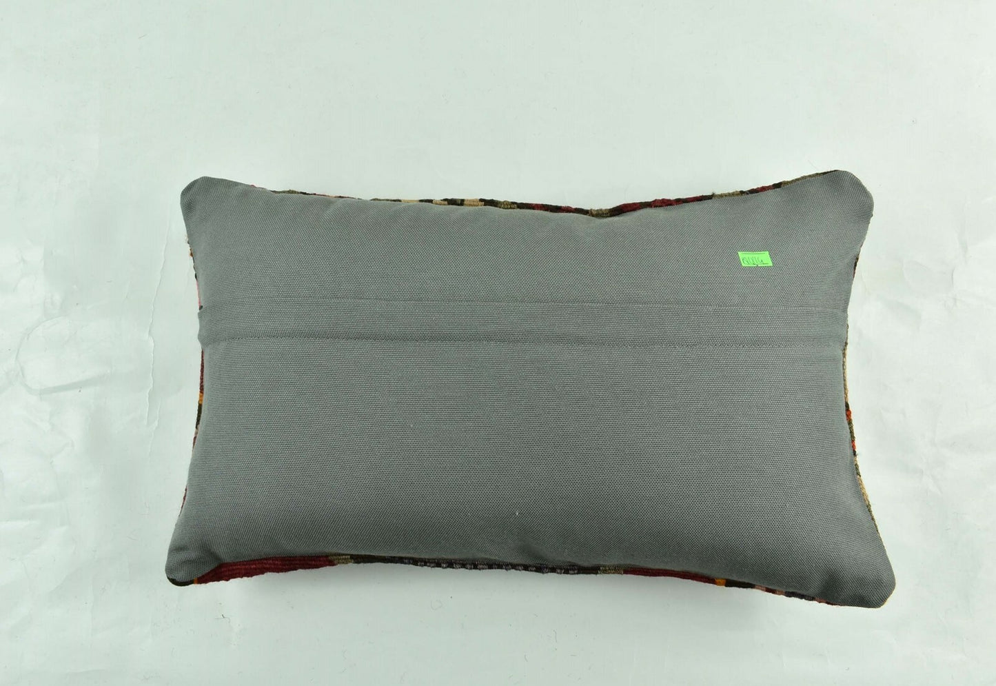 Kilim Pillow Cover 12x20 Turkish Handmade Vintage Couch Lumbar Cushion  A1814