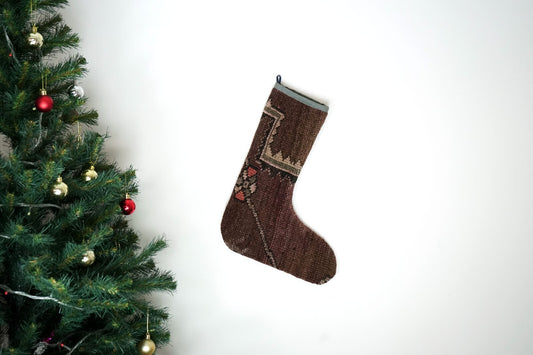 Kilim Christmas Stocking Vintage Rug Stocking Ethnic Decorative Xmas Socks S422