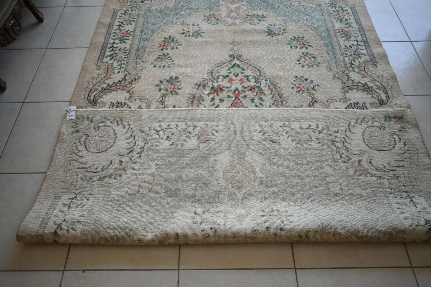 Large Oushak Rug 8.9x5.5 ft Vintage Rug Faded Turkish Rug Living Room Carpet B04