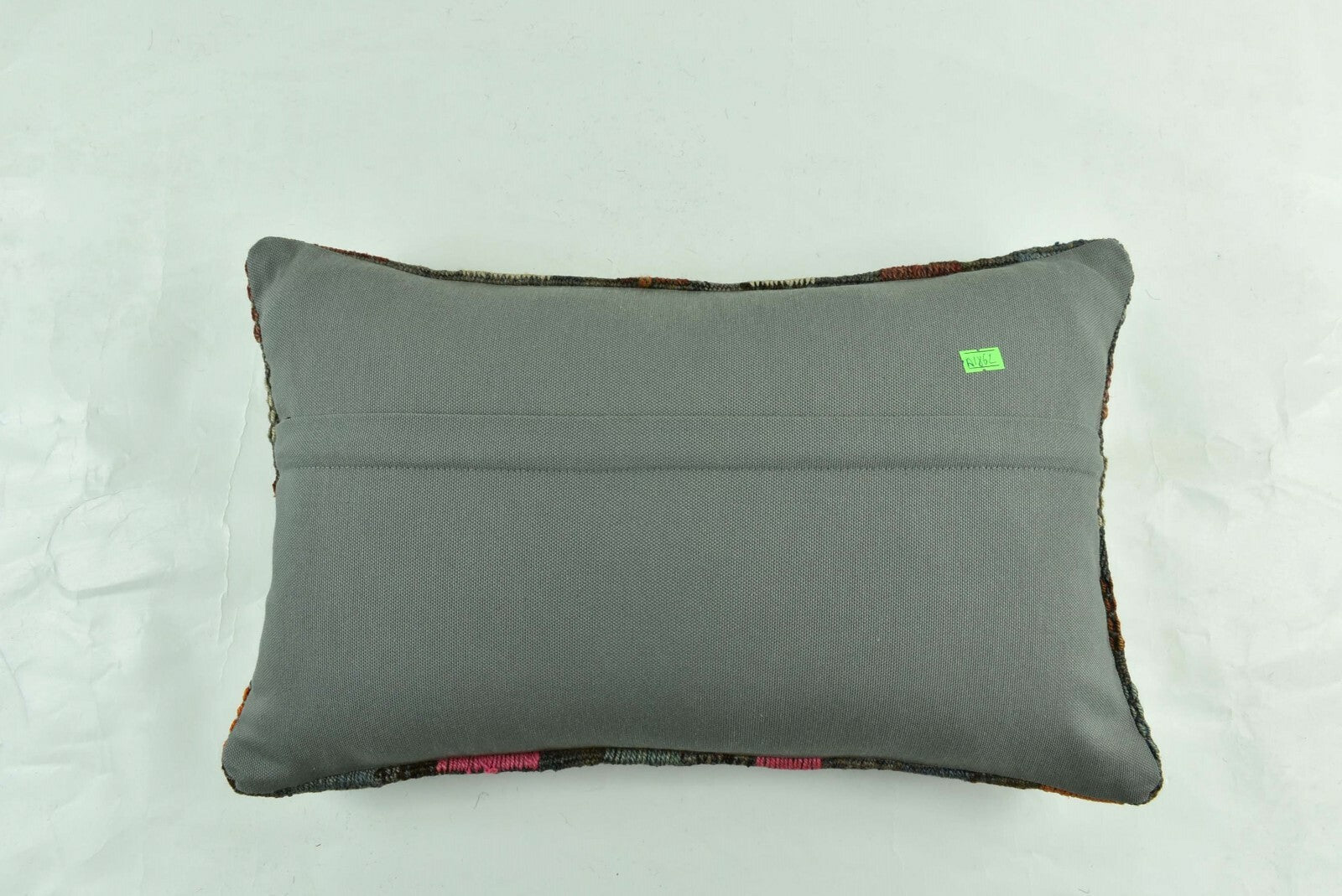 Kilim Pillow Cover 12x20 Turkish Handmade Vintage Couch Lumbar Cushion  A1862