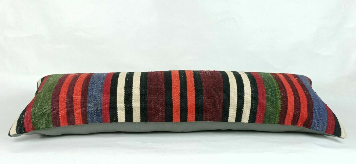 12x36 Kilim Pillow Cover Handmade Turkish Rug Vintage Ethnic Lumbar Cushion E673