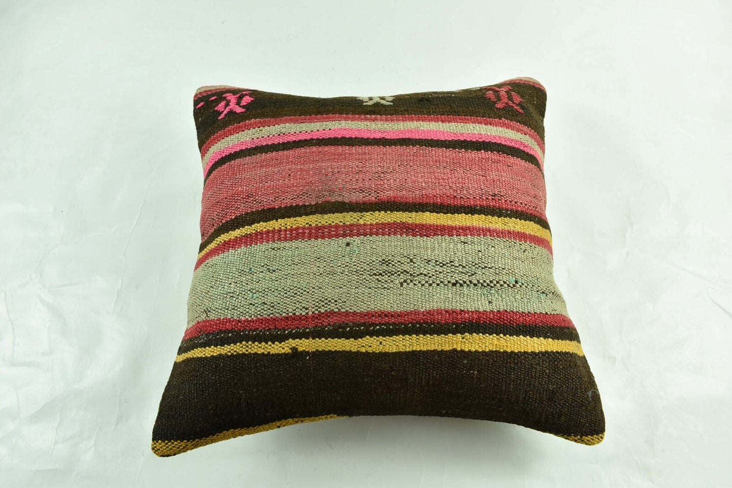 18"x18" Kilim Pillow Cover  Handmade Turkish Vintage Cushion Tribal Lumbar 3035