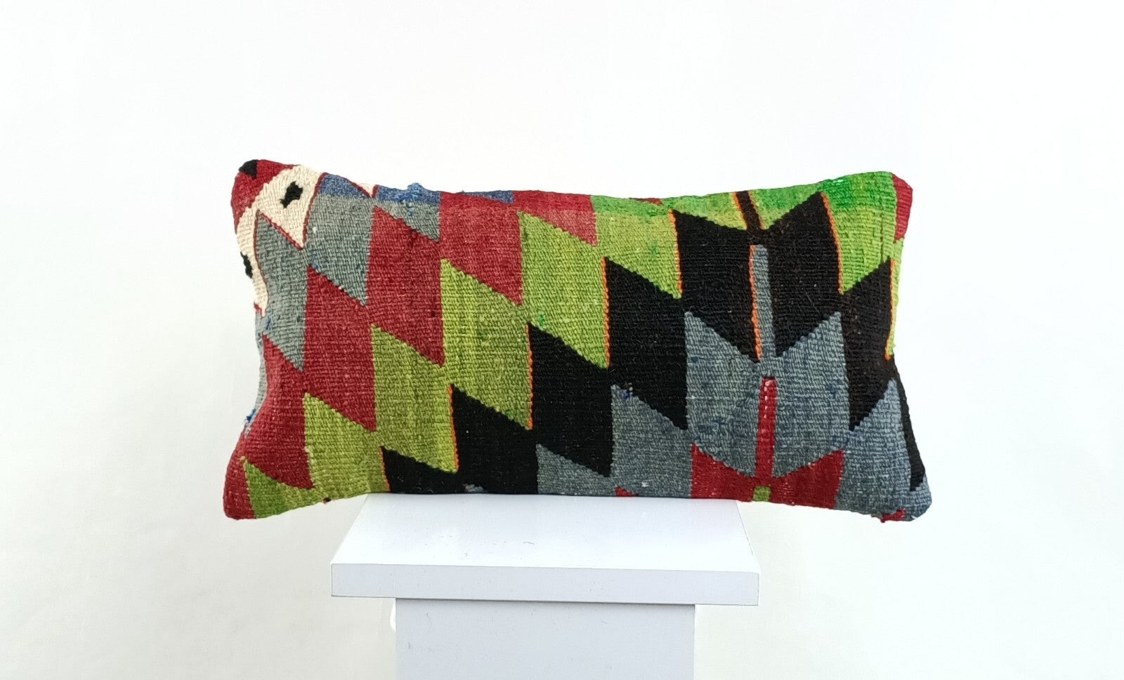 Turkish Cushion Cover 8"x16" Handmade Vintage Boho Ethnic Throw Pillow Case 2620