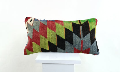 Turkish Cushion Cover 8"x16" Handmade Vintage Boho Ethnic Throw Pillow Case 2620