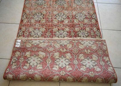 Vintage Runner 4.8x2.9 ft Small Turkish Runner Anatolian Floor Runner Rug R18