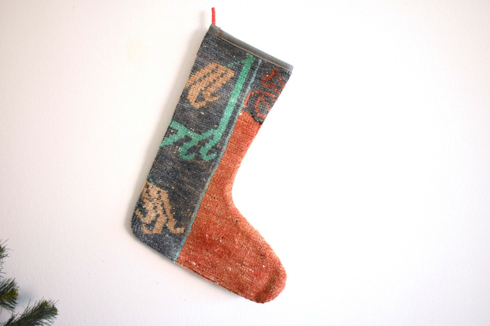 Christmas Stocking Kilim Christmas Sock Rug Gift Stocking Xmas Decor Socks S237