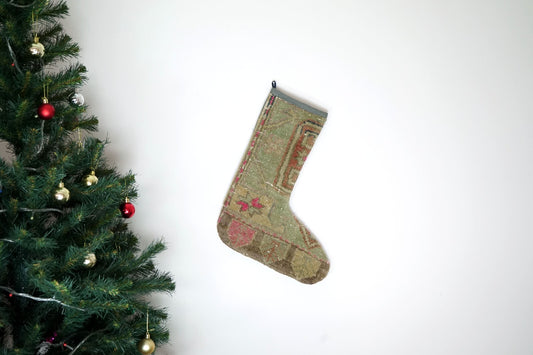 Kilim Christmas Stocking Vintage Rug Stocking Ethnic Decorative Xmas Socks S411