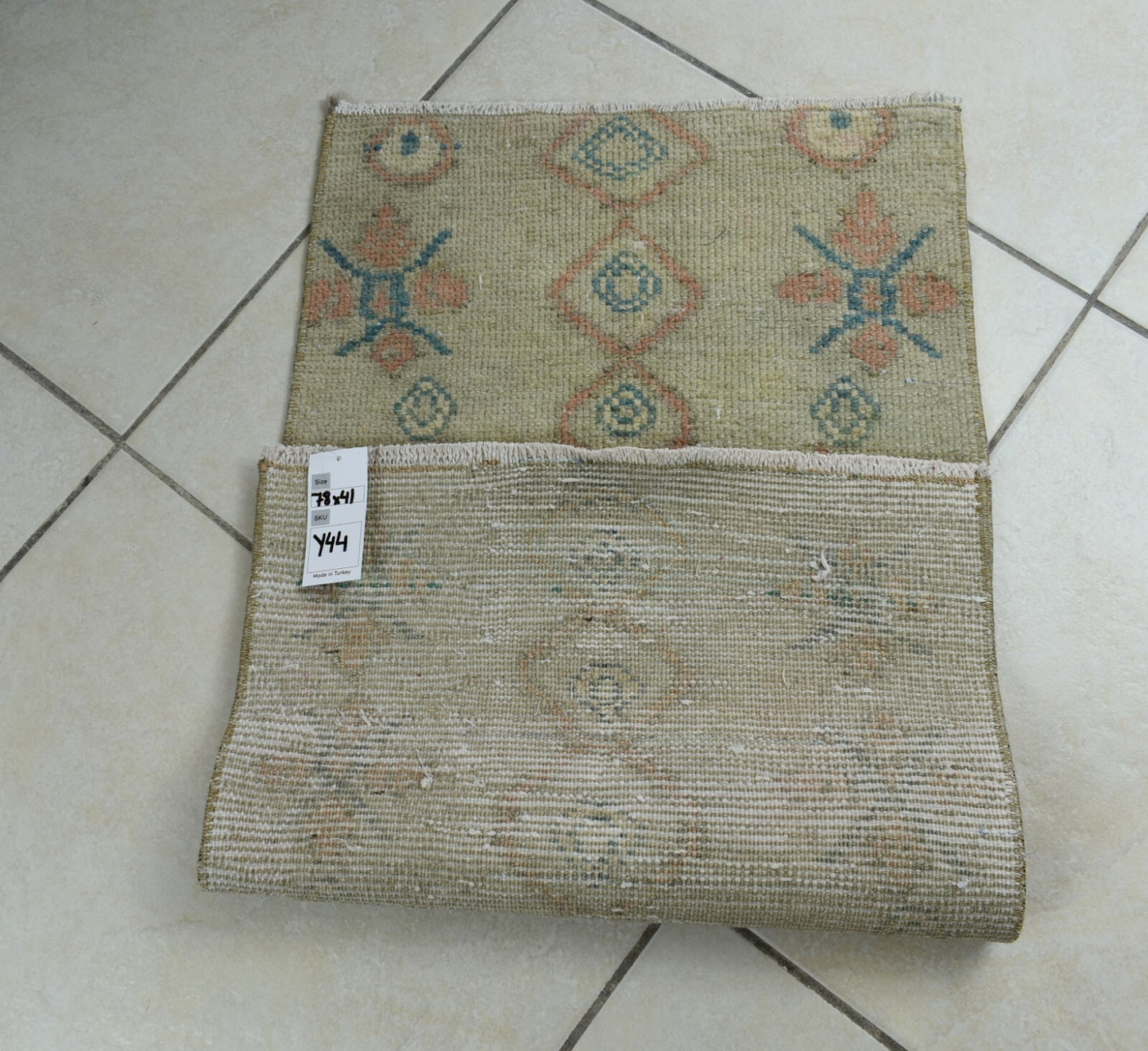 Anatolian Runner 2.5x1.3 ft Vintage Turkish Runner Oushak Runner Rug Y44