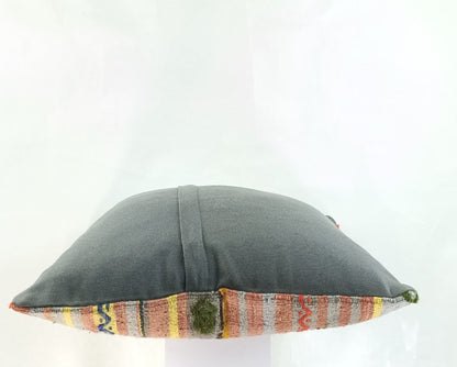 18"x18" Kilim Pillow Cover  Handmade Turkish Vintage Cushion Tribal Lumbar 2145