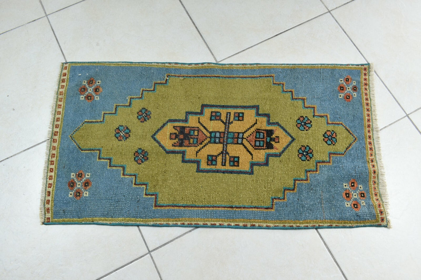 Turkish Runner 3.1x1.6 ft Runner Vintage Oushak Runner Small Faded Runner Y30