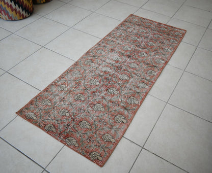 Vintage Runner 5.6x2.2 ft Oushak Runner Anatolian Rug Faded Turkish Runner R07