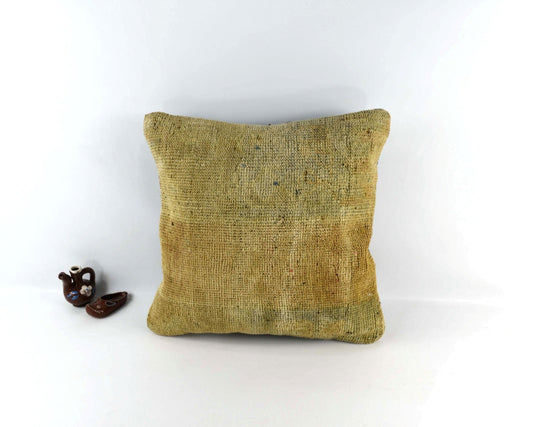 Kilim Pillow Cover 18x18 Handmade Turkish Ethnic Vintage Lumbar Cushion A3102