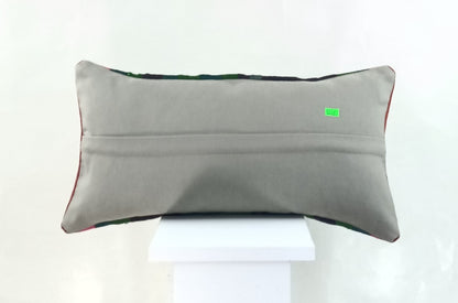 10x20 Kilim Lumbar Pillow Cover Vintage Ethnic Oushak Kilim Pillow Cover 2248