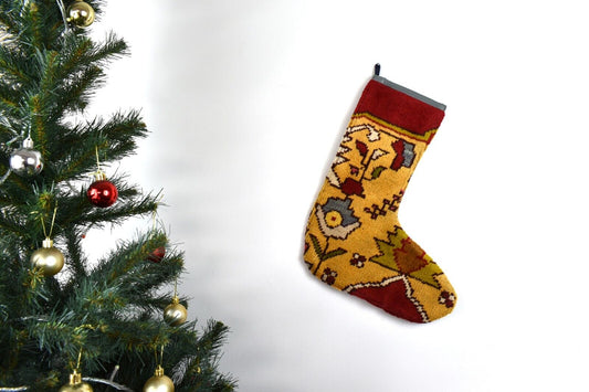 Kilim Christmas Stocking Vintage Rug Stocking Ethnic Decorative Xmas Socks S710