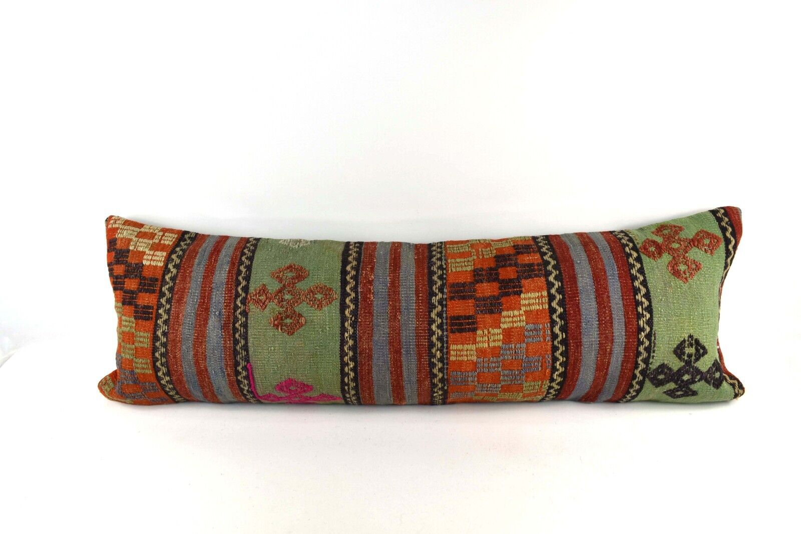 Extra Large Kilim Pillow Cover 16x48 Handmade Ethnic Boho Oriental Lumbar 4010