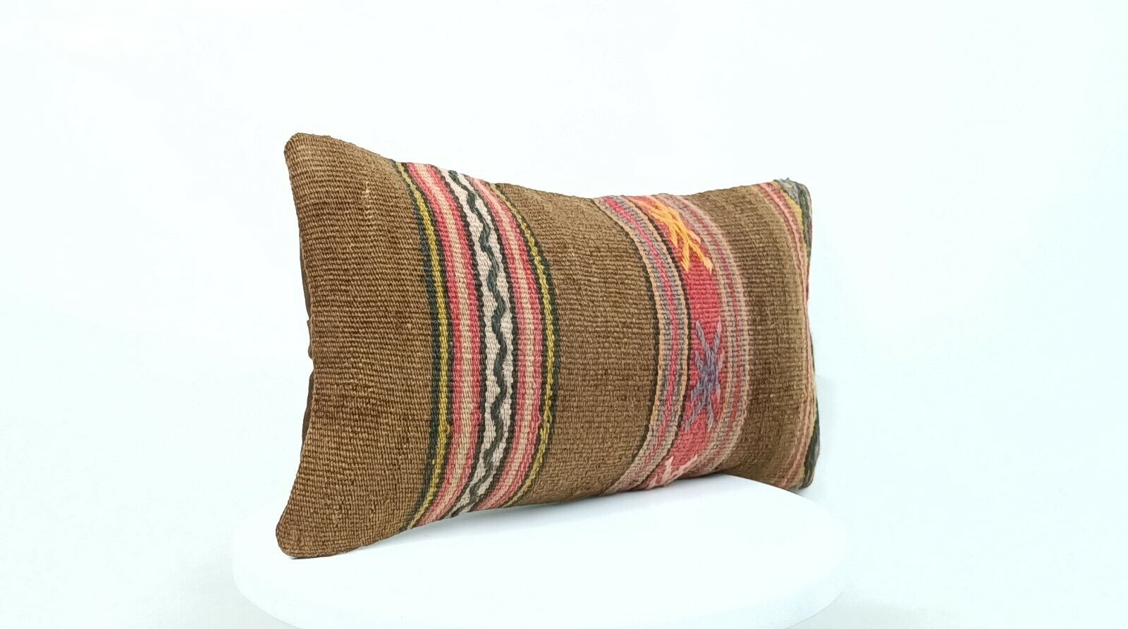 8x16 Handmade Turkish Kilim Pillow Cover Ethnic Tribal Kilim Lumbar Cushion E360