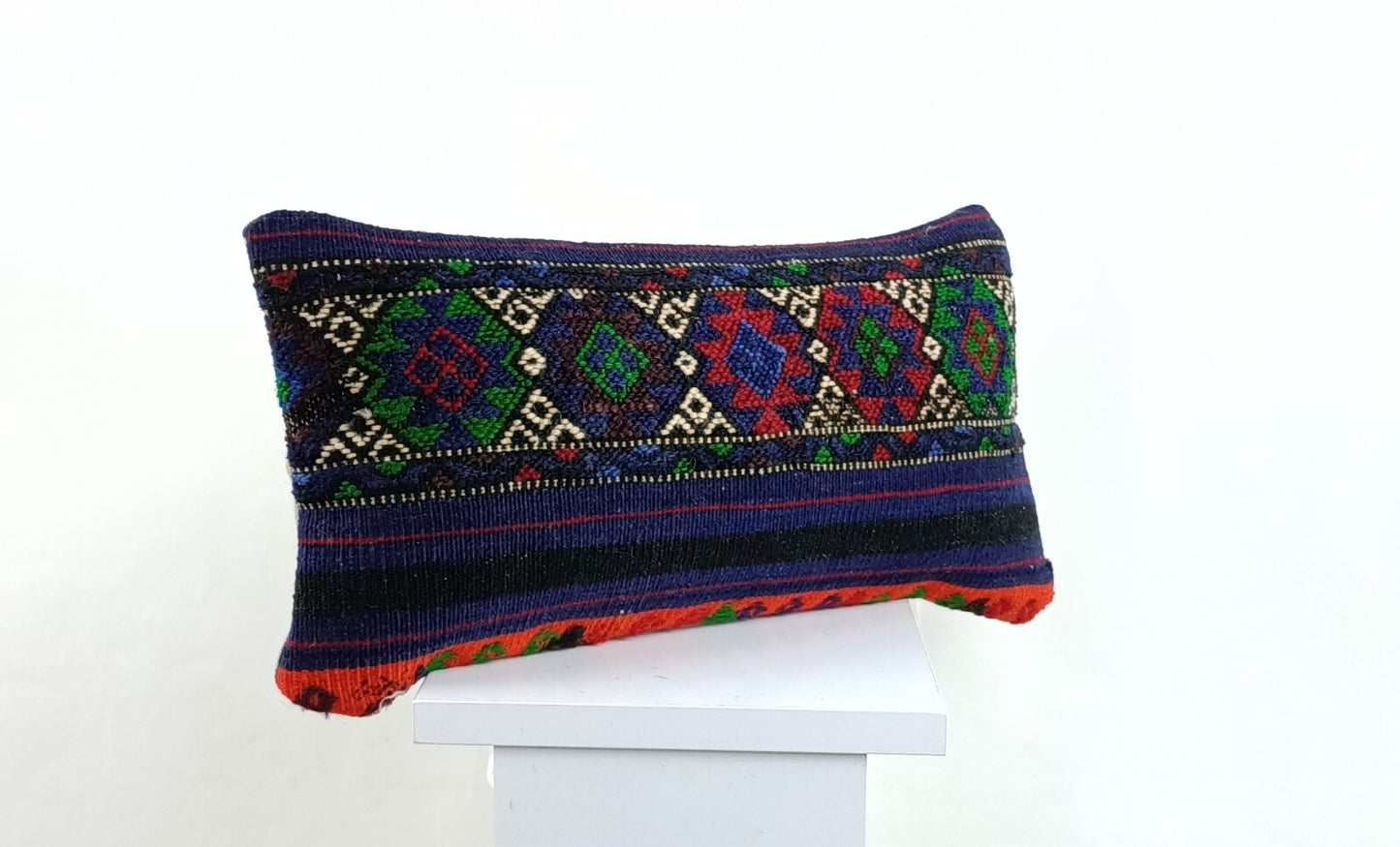 Turkish Cushion Cover 8"x16" Handmade Vintage Boho Ethnic Throw Pillow Case 2625