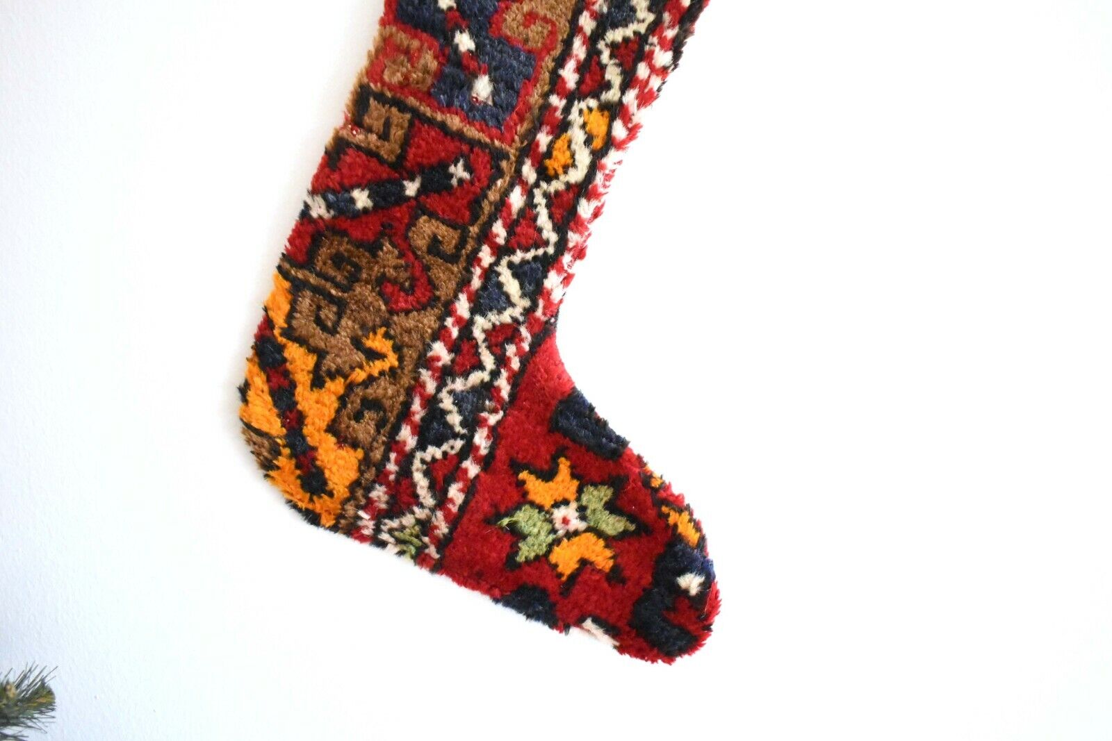 Rug Christmas Stocking Vintage Stocking Holiday Stocking Gift Stocking S276