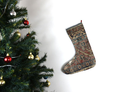 Kilim Christmas Stocking Vintage Rug Stocking Ethnic Decorative Xmas Socks S565