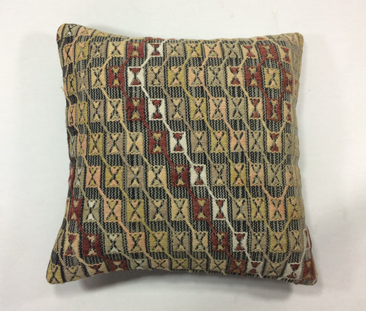 18"x18" Kilim Pillow Cover  Handmade Turkish Vintage Cushion Tribal Lumbar 1319