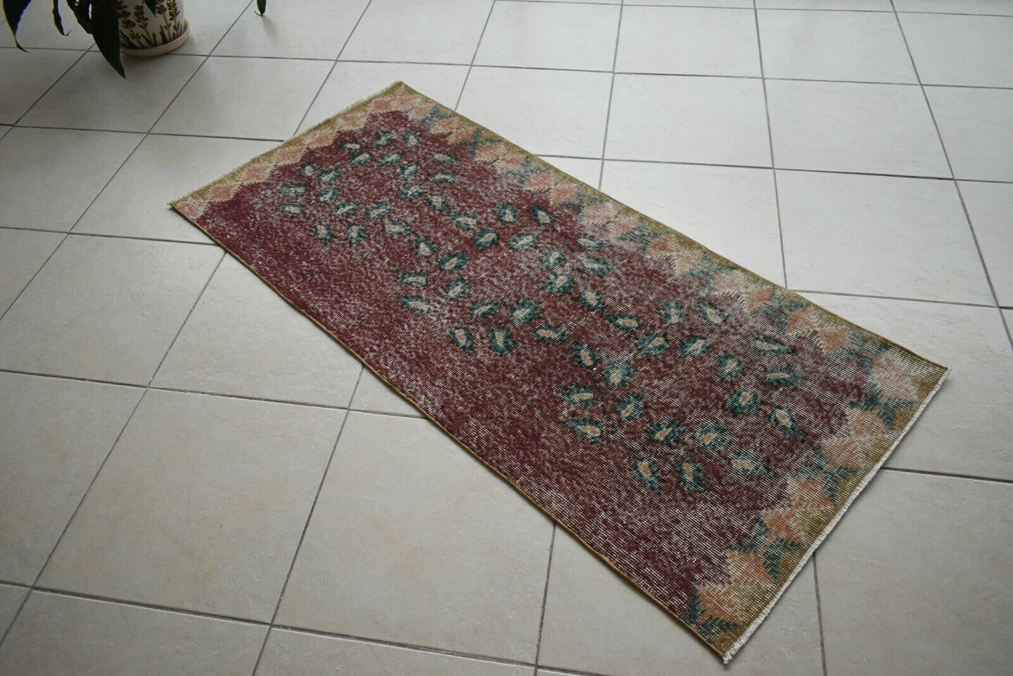 Vintage Runner 5.3x2.4 ft Oushak Runner Anatolian Rug Faded Turkish Runner R31